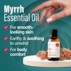 Hana Myrrh Essential Oil - 100% Pure and Natural Myrrh Oil for Diffuser, Skin, Hair, Candle Making, and Massage - with Earthy,