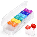 Fullicon Moisture-Proof Pill Organizer 2 Times a Day, Weekly Pill Boxes & Organiser with Silicone Lids, Large Capacity AM PM Pil