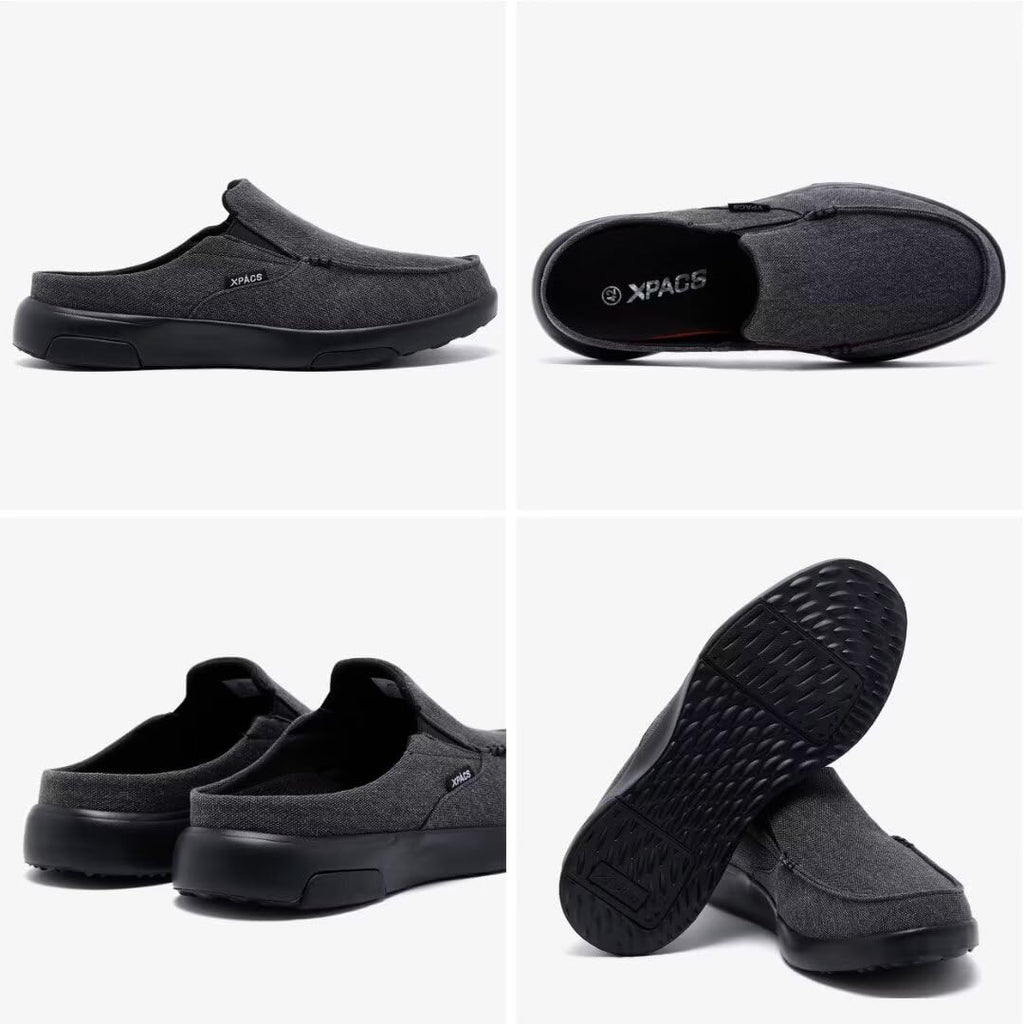 XPACS Mens Lightweight Arch Support Walking Loafers for Hanging Out, Comfy Orthotic Canvas Slip-On Shoes for Plantar Fasciitis,
