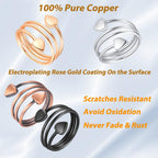 Vicmag Copper Magnetic Ring for Women, Magnetic Rings Ladies Fingers Thumb 100% Solid Pure Copper Jewelry Gift Adjustable(4PCS R