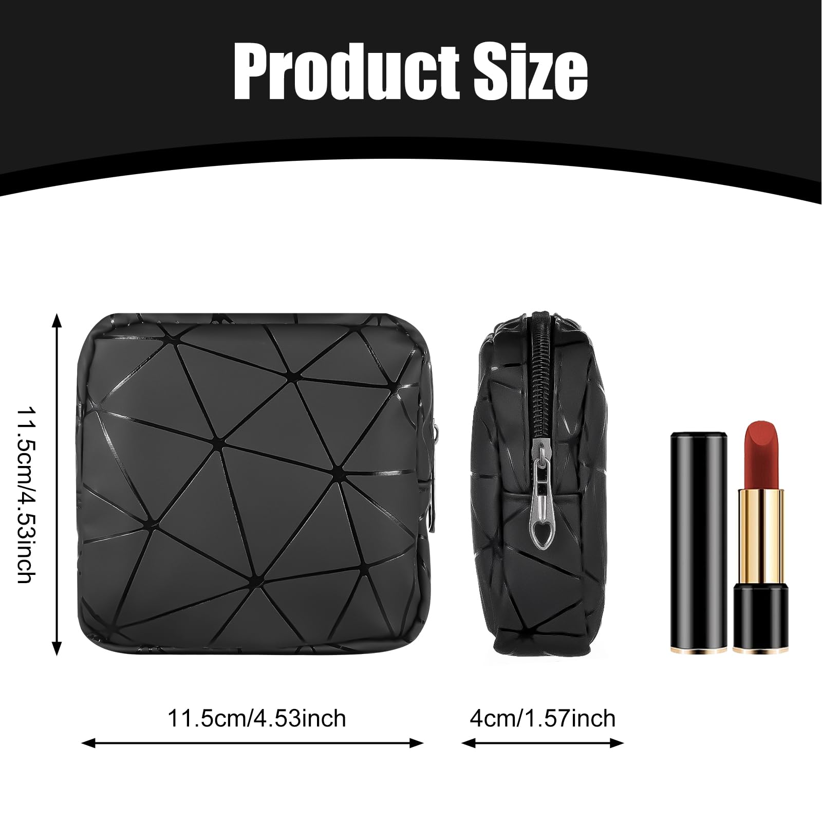 Ymapinc Period Sanitary Bag, Napkin Storage Bag Tampon Pouch Portable Feminine Care First Period Kit for Teen Ladies Women (Blac