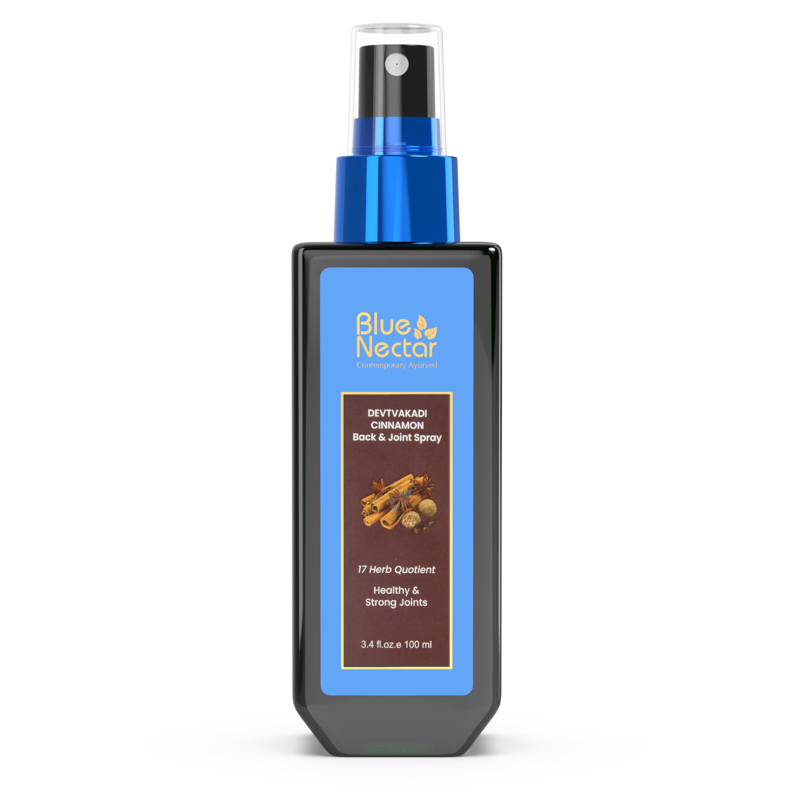 Blue Nectar Spray with Clove & Cinnamon | Comfort for Back, Leg, Knee, Joint Quick Comfort (17 Herbs, 3.38 Fl Oz)