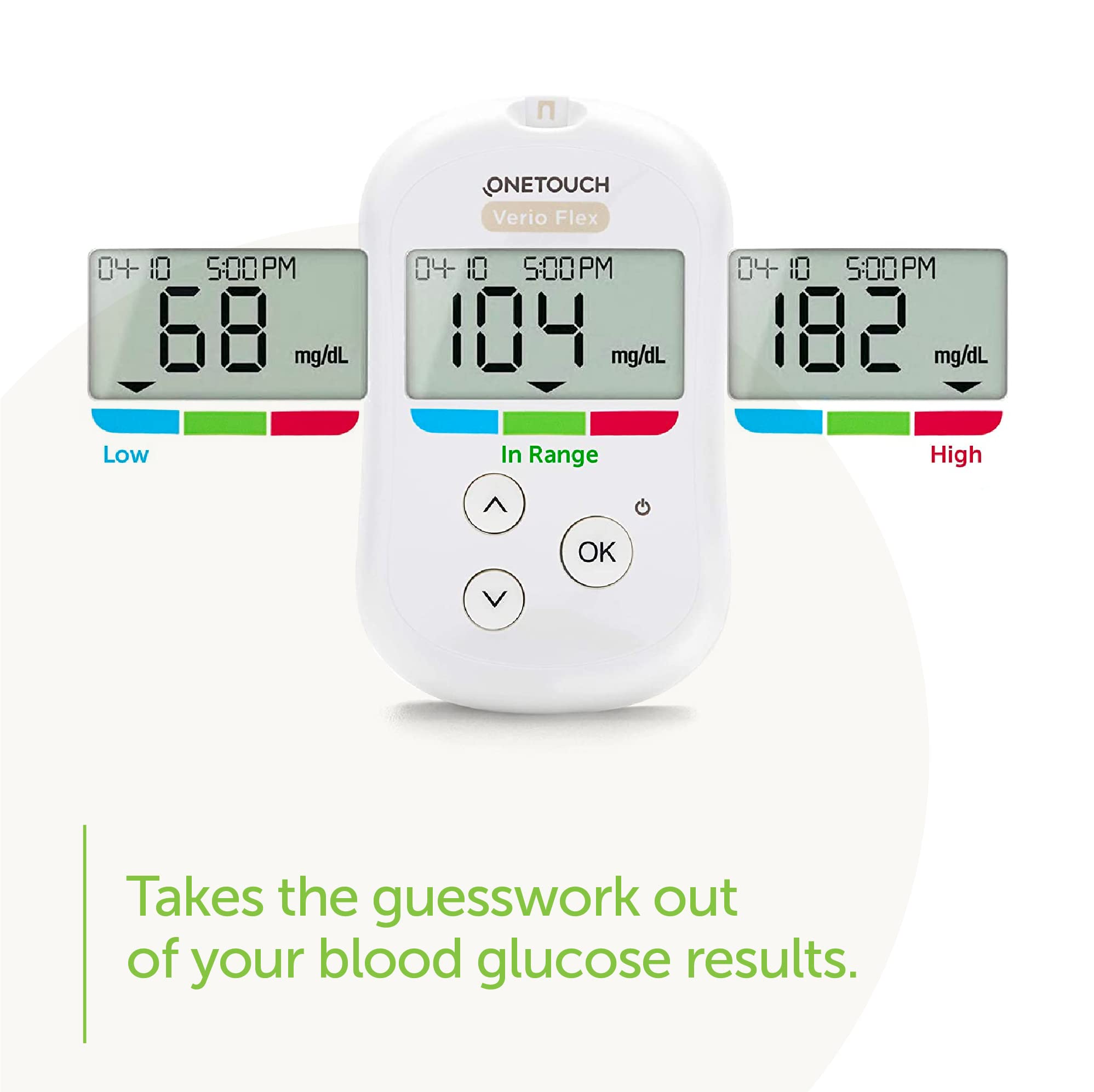 OneTouch Verio Flex Blood Glucose Meter | Glucose Monitor For Blood Sugar Test Kit | Includes Blood Glucose Monitor, Lancing Dev