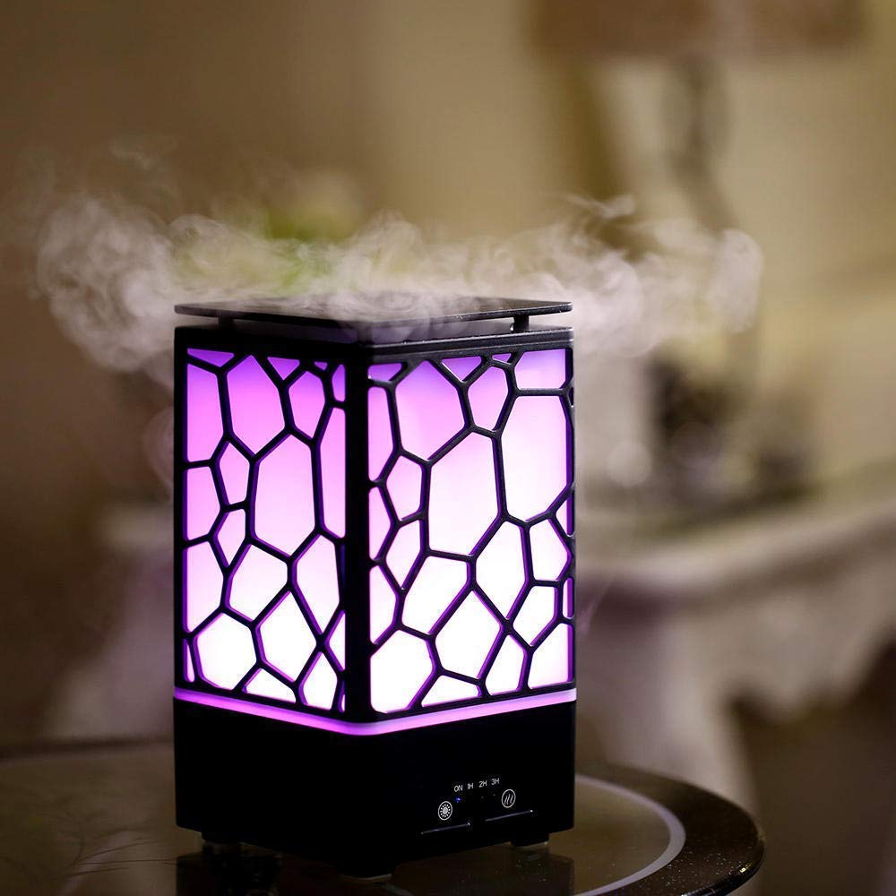 Humidifier For Home, Essential Oil Diffuser Water Cube Humidifier Air Freshener With Led Night Light Changing Aroma Diffuser For
