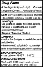 RXZELL Gas Relief, Maximum Strength Simethicone 250mg, 120 Softgels - Anti Flatulence Relieves Gas Fast, Bloating Aid, Stomach D