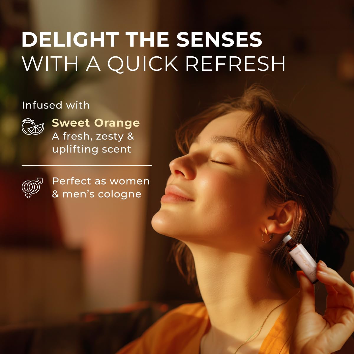 Gya Labs Sweet Orange Essential Oil Roll on - 100% Pure Natural Roller Perfume for Women & Men - Sweet Orange Oil for Skin, Rela