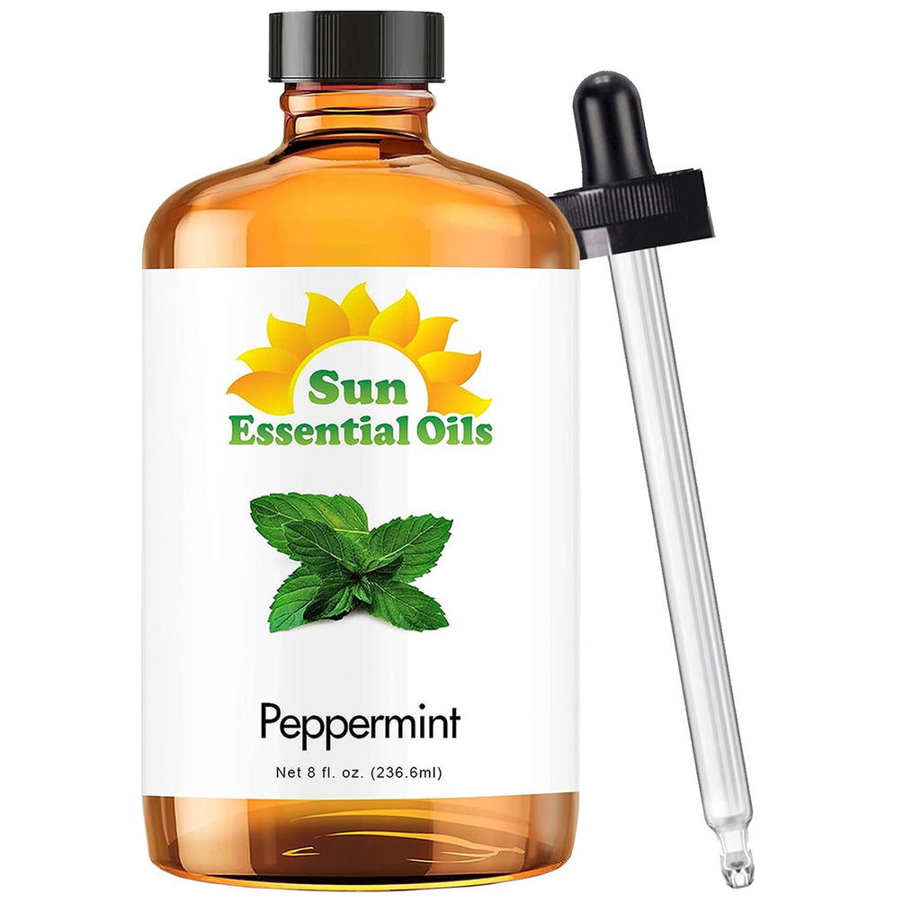 Sun Essential Oils 8oz - Peppermint Essential Oil - 8 Fluid Ounces - Aromatherapy Essential Oils - Peppermint Essential Oil for 