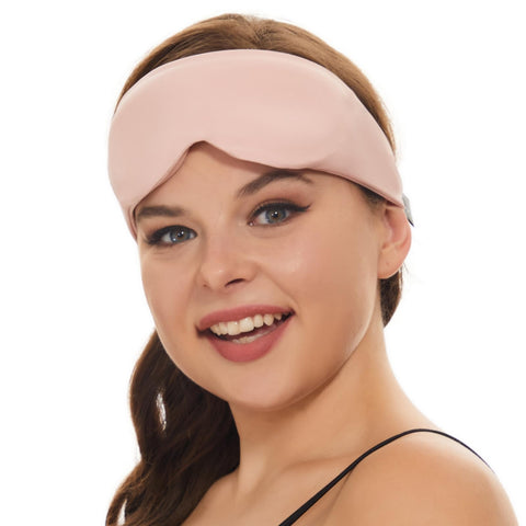 ALASKA BEAR Sleep Mask Side Sleepers Headband Design, Soft Eye Shades for Men and Women 100% Blackout Mask Extra-Plush, Pink