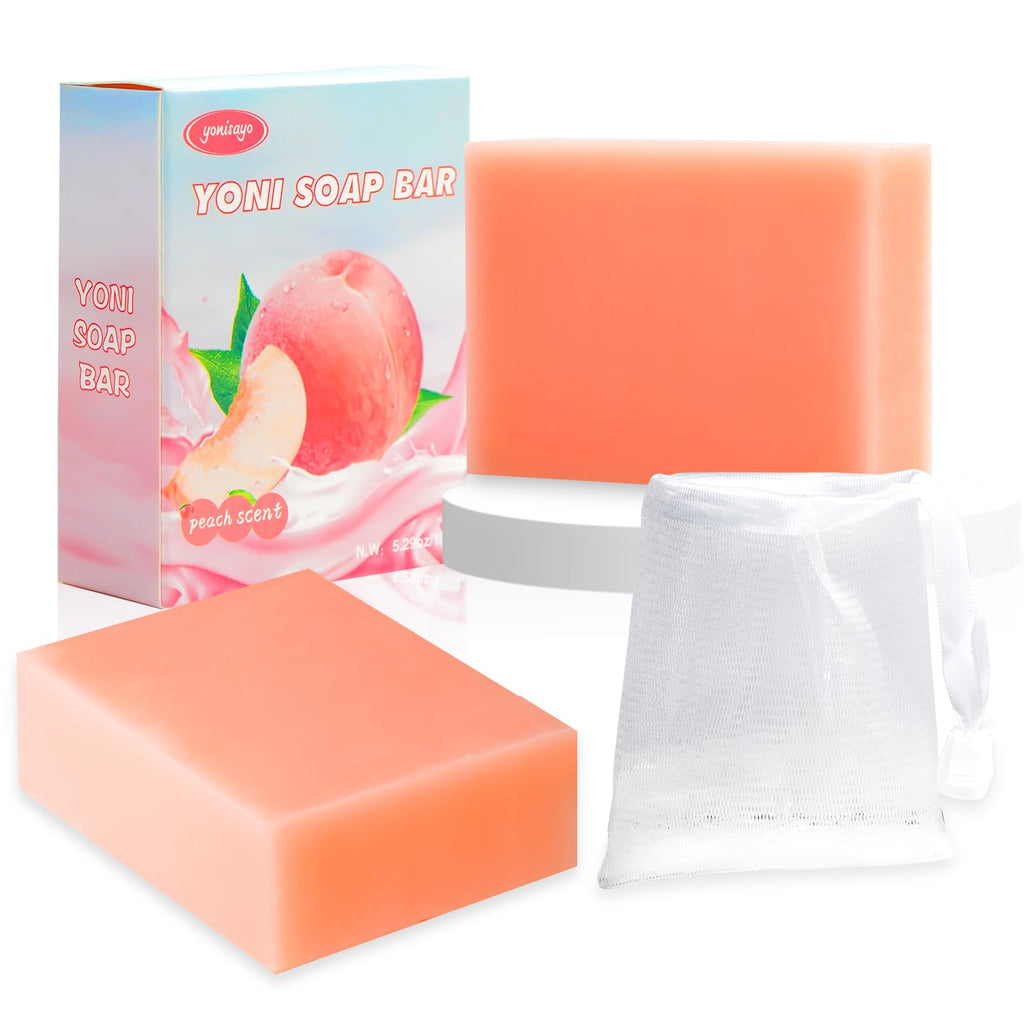 2 PCS Big Yoni Bar Soap, 2 * 5.29oz Organic Yoni Wash Yoni Soap Bar for Women Ph Balance Feminine Wash, Natural Vaginal Body Bat