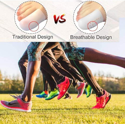 Hoogoo Big Toe Cap, 10 Pcs Breathable Toe Protector Toe Cover Sleeves with Holes, Provides Relief from Missing or Ingrown Toenai