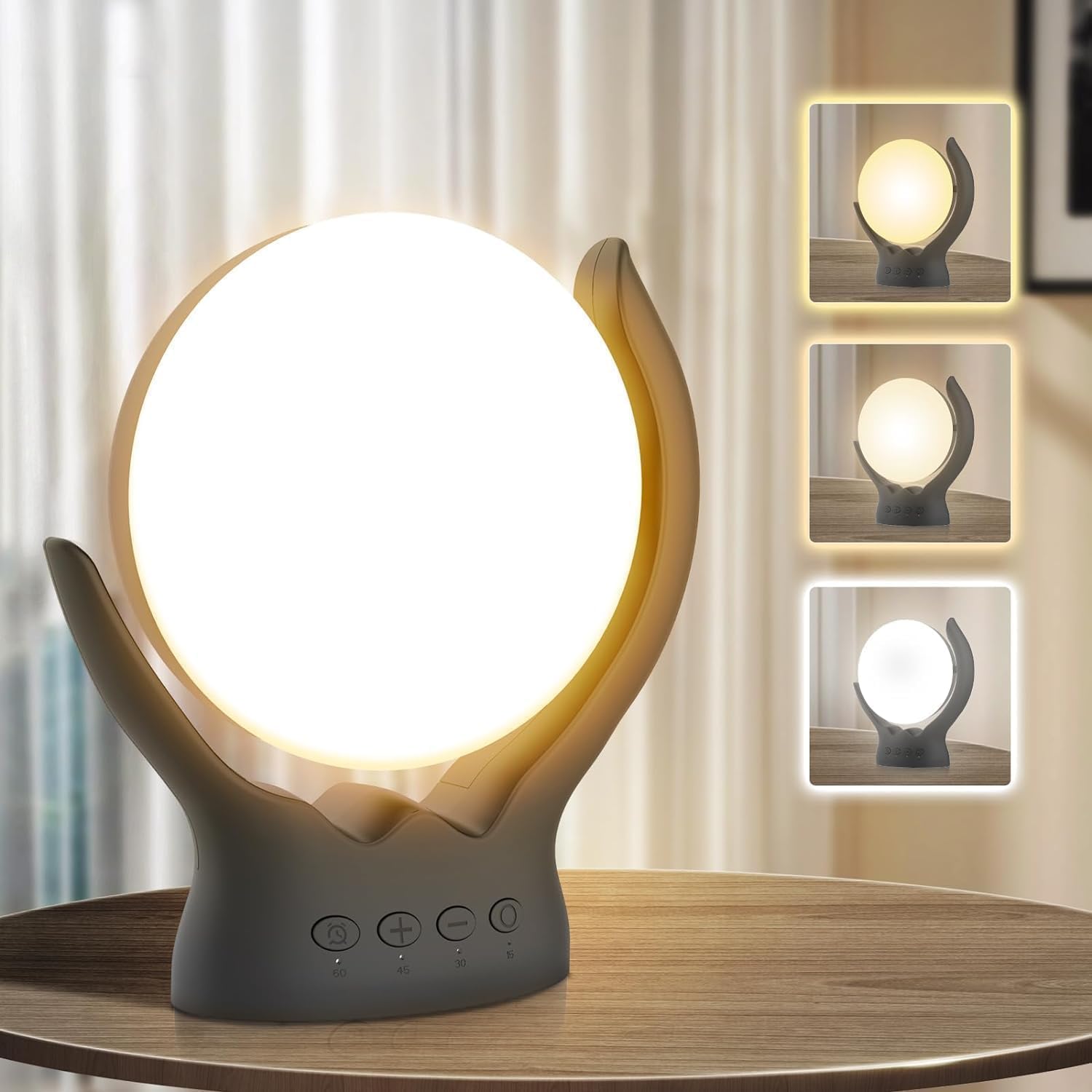 Voraiya Light Therapy Lamp, UV-Free 10000 Lux Therapy Light, Rotatable Happy Sunlight Lamp with 5 Brightness & 3 Color Temperatu
