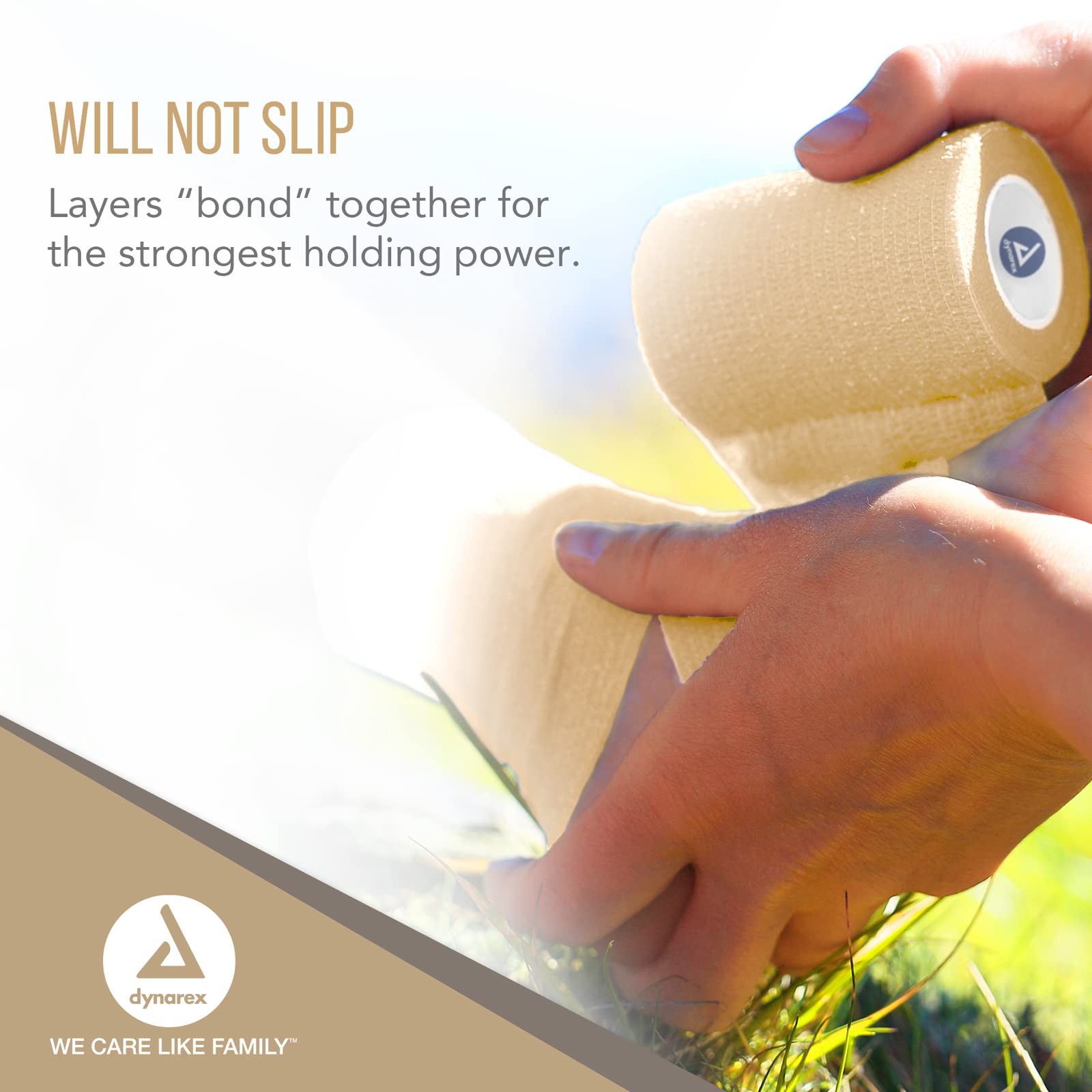 Dynarex 3173 Sensi Wrap, Self Adherent, 3'' x 5 yard, Tan, Pack of 24