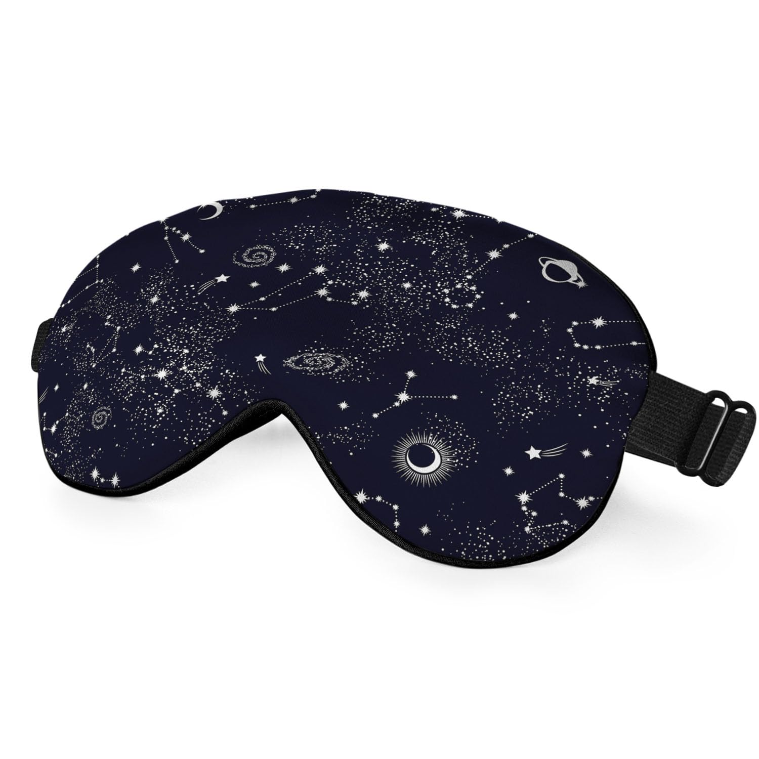 NOHSHE Galaxy Constellation Sleep Mask Eye Mask Space Black Blue Sky Star Galaxy Black Sleep Mask Light Blocking Adjustable Smoo