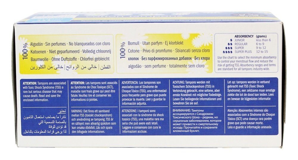 Natracare 9002 Organic All Cotton Tampons with Applicator 16 Count