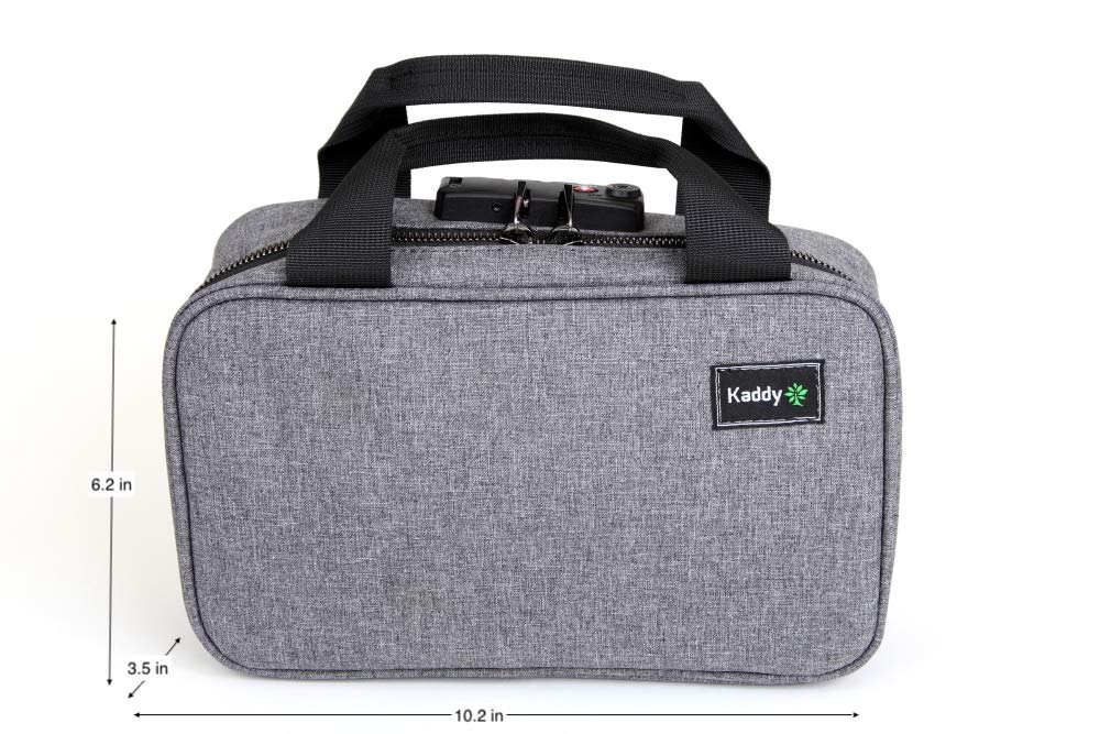 Kaddy Secure Pill Organizer Box, Storage for Bottles of Medicine or Supplements; Toiletry; Travel or Home, TSA Approved Lock(Gre