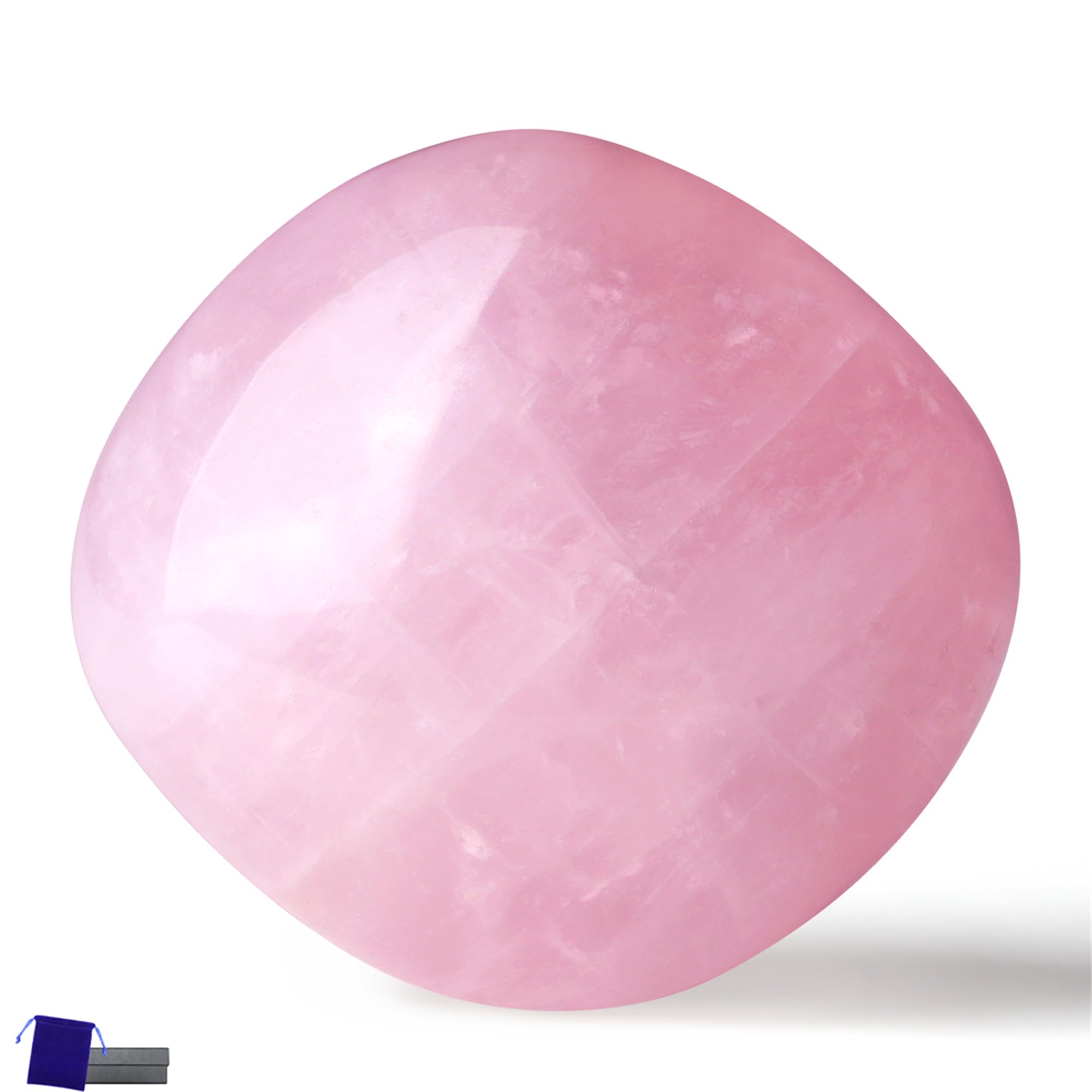 YATOJUZI 1.6''-2'' Rose Quartz Natural Crystals and Healing Stones Worry Stones Polished Rocks Pink Gemstones Palm Stone for Med