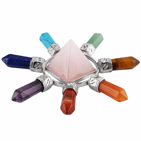 Rockcloud Healing Crystal Kit,7 Chakra Points Energy Generator & Bracelet Set