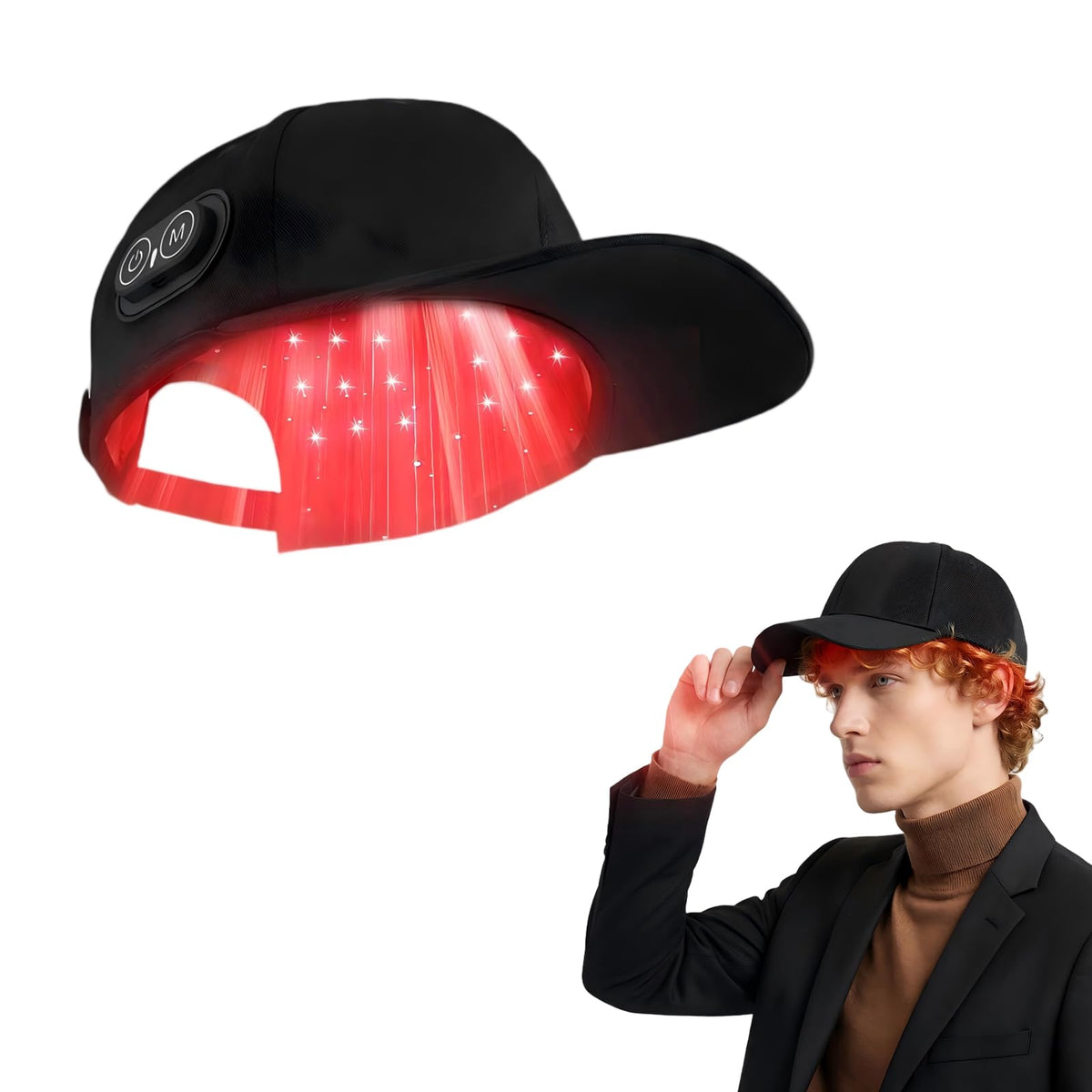 Wireless Rechargeable Red Light Therapy for Hair Growth  FDA Cleared Laser Cap for Hair Regrowth. Treats Hair Loss, Thinning & 