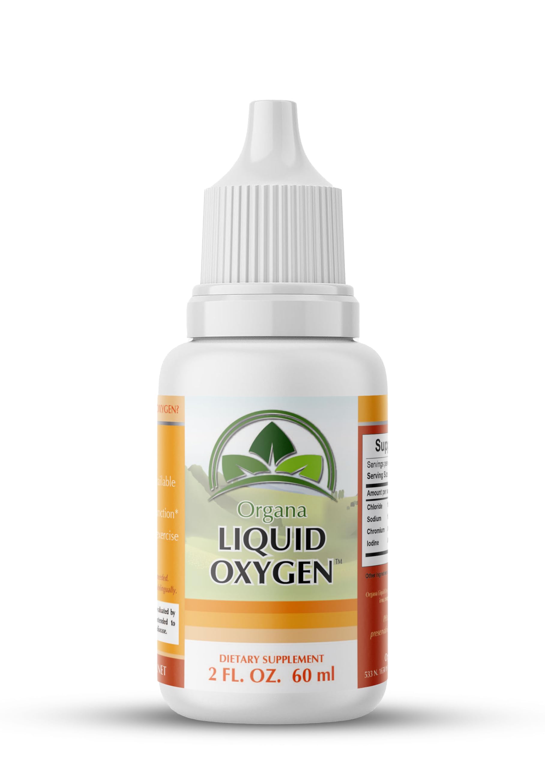 Liquid Oxygen Drops Supplement by Organa - 100% Pure and Natural Liquid Oxygen Drops - Liquid Oxygen Boost