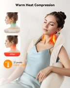 Snailax Cordless Neck Massager with Heat, Shiatsu Neck and Shoulder Massager for Deep Tissue, Kneading Back Massage Pillow for L