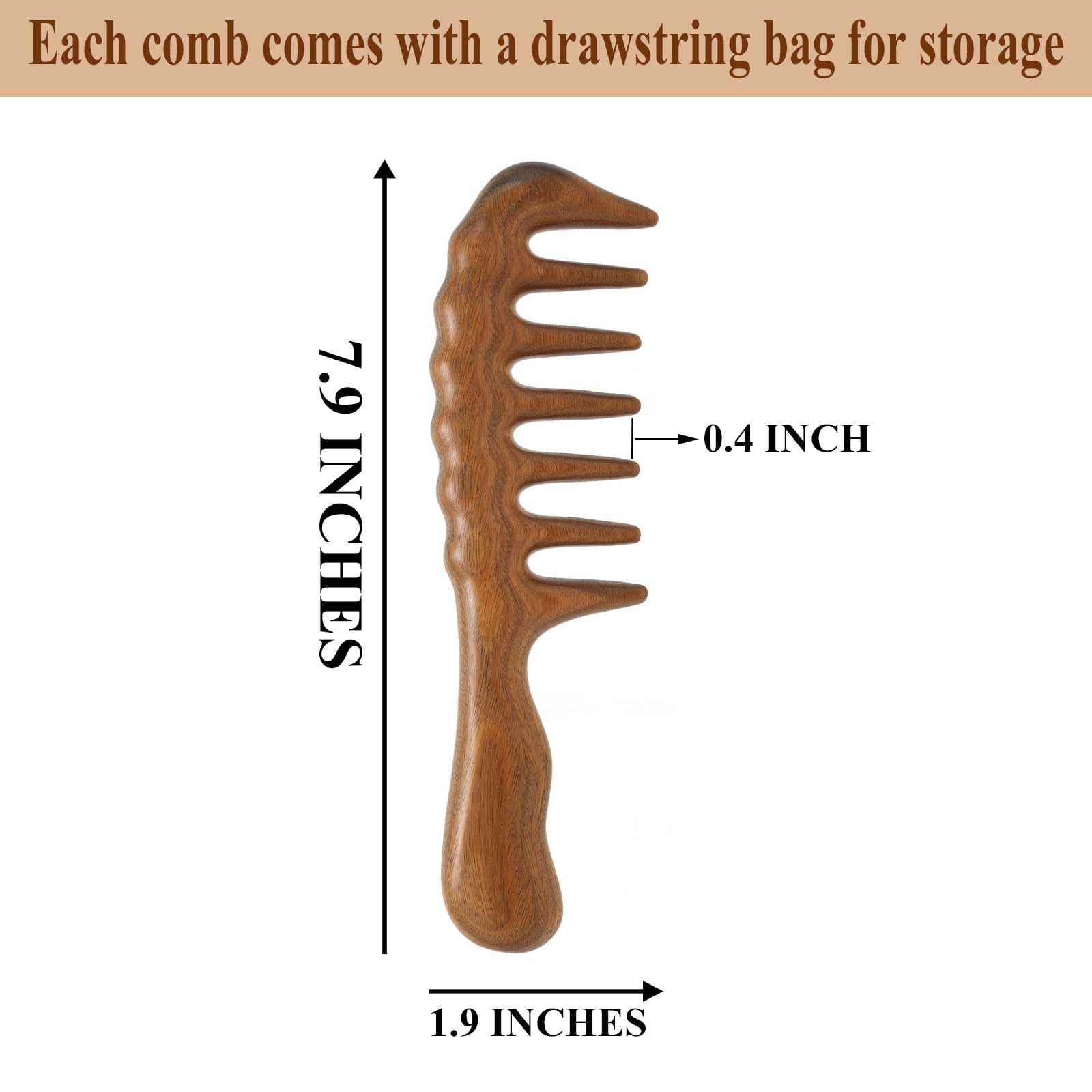 Moreinday Massage Comb - Wooden Scalp Massager and Gua Sha for Hair Growth, Green Sandalwood Loc Comb for Women and Men