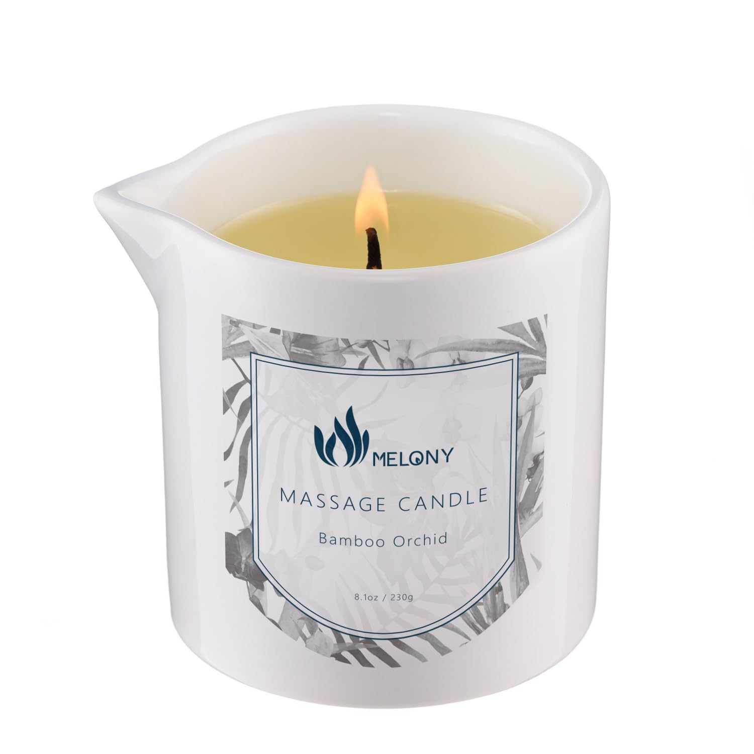 MELONY Massage Candle Oil, Moisturizing, Body Oil Candle, Natural Soybeans, 8.1 oz, Bamboo Orchid