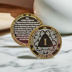 Silver & Gold 1-50 Years Alcoholics Anonymous Medallion AA Coin Capsule Included