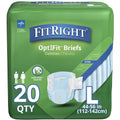 FitRight Ultra Adult Diapers, Disposable Incontinence Briefs with Tabs, Heavy Absorbency, Large, 44-56, 4 packs of 20 (80 total)