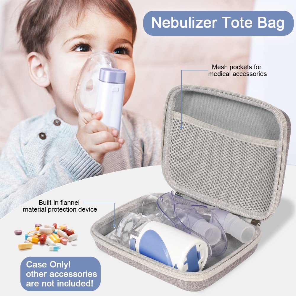 Fukumi Carrying Case for Portable Nebulizer, Travel Medical Bag, Hard Emergency Medical Bag for Inhaler Spacer Case for Kids and
