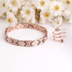Jecanori Magnetic Copper Bracelets for Women,Copper Magnetic Ring for Women,Crystal Bracelets with 3500 Gauss Magnets,Jewelry Gi