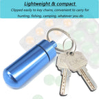 5 Packs Mini Keychain Pill Holder Fob, EFFIET Waterproof Portable Tablets Container Case Aluminum Outdoor Camping Emergency Pill