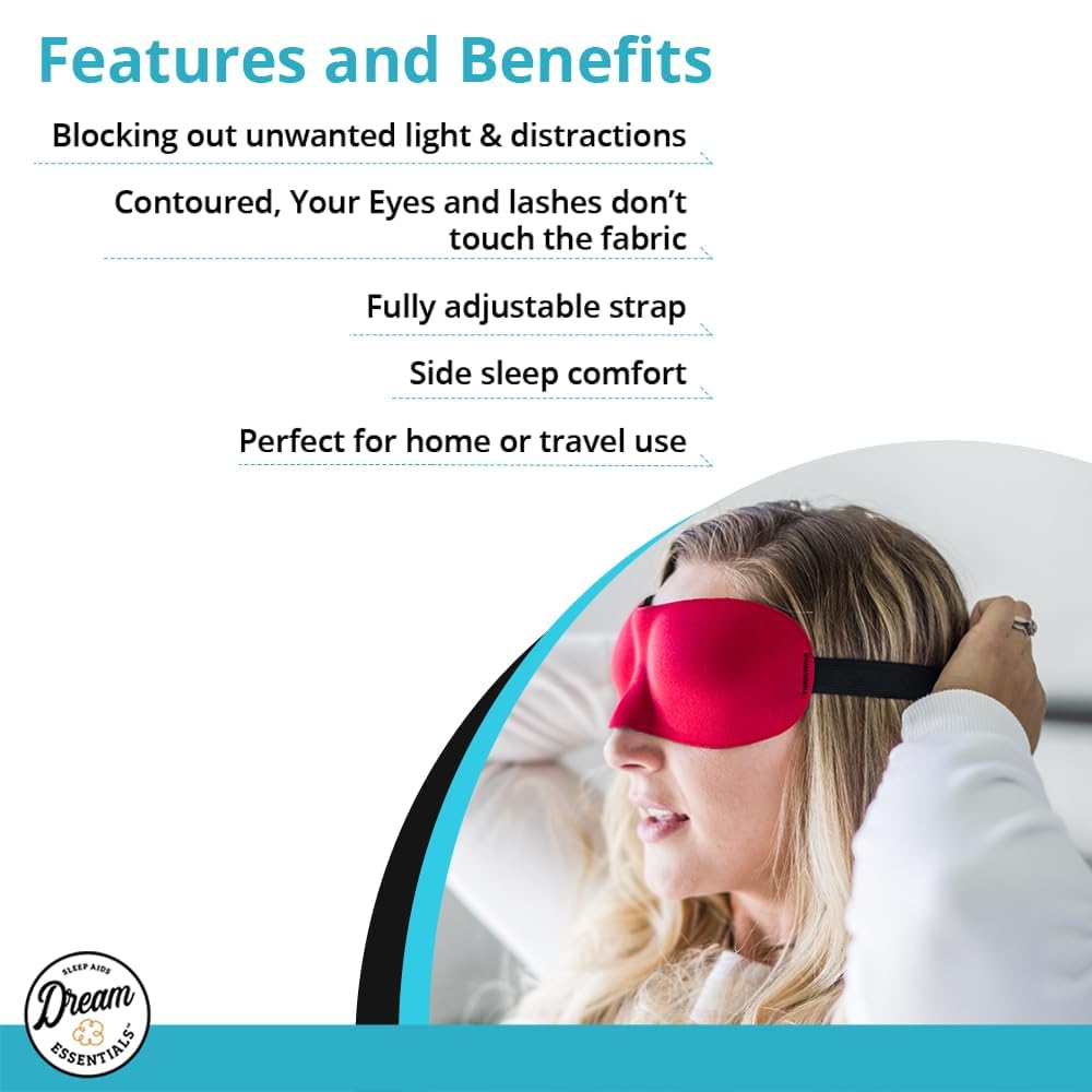 Wild Essentials Sweet Dreams Comfortable & Contoured Sleep Mask Kit with Carry Pouch and Moldex Ear Plugs, Travel Set, Gift
