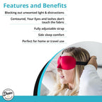 Wild Essentials Sweet Dreams Comfortable & Contoured Sleep Mask Kit with Carry Pouch and Moldex Ear Plugs, Travel Set, Gift