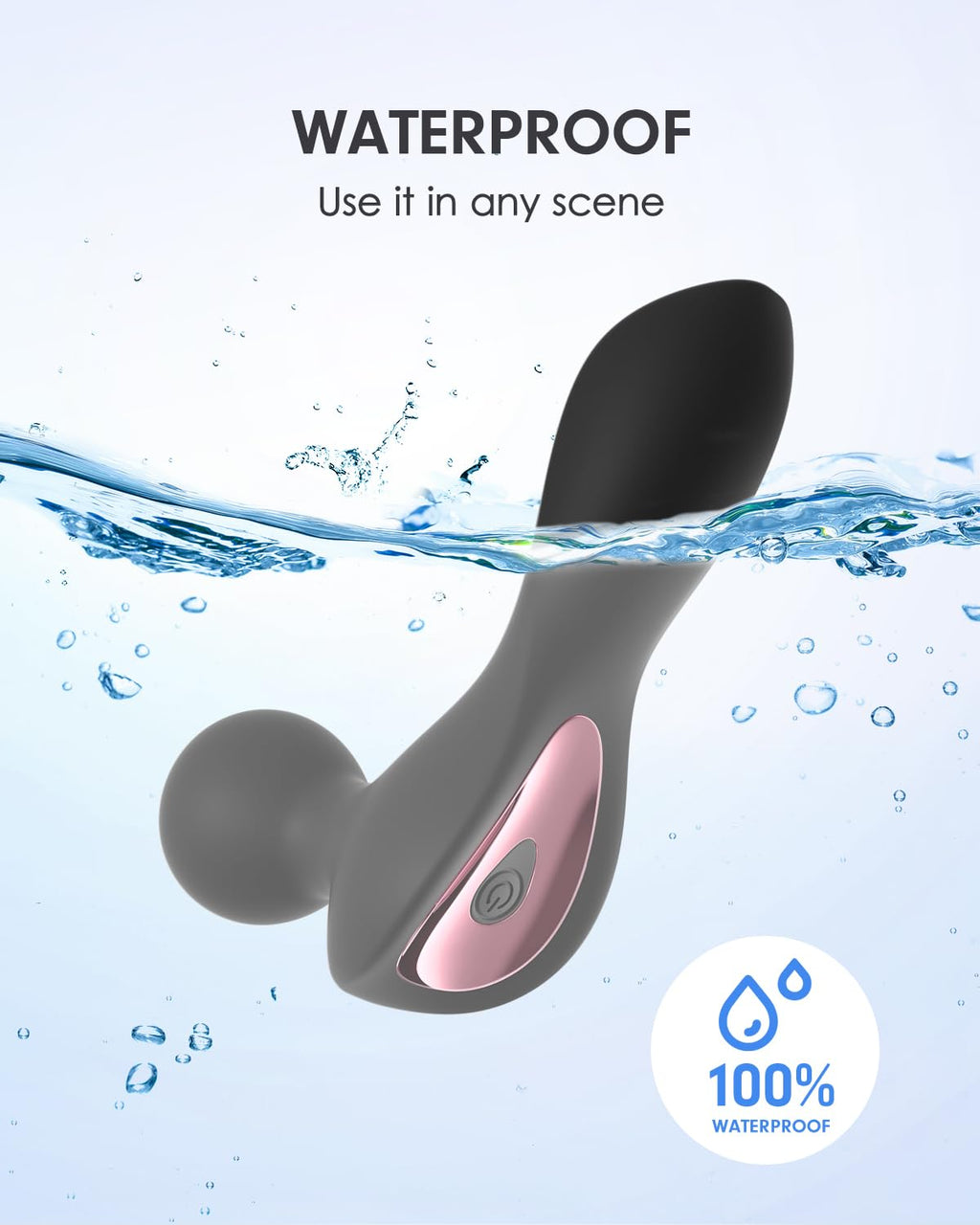 Pinkmini Electric Facial Massager for Face and Neck, Powerful - Waterproof - Handheld Mini Massage Tool (Black)