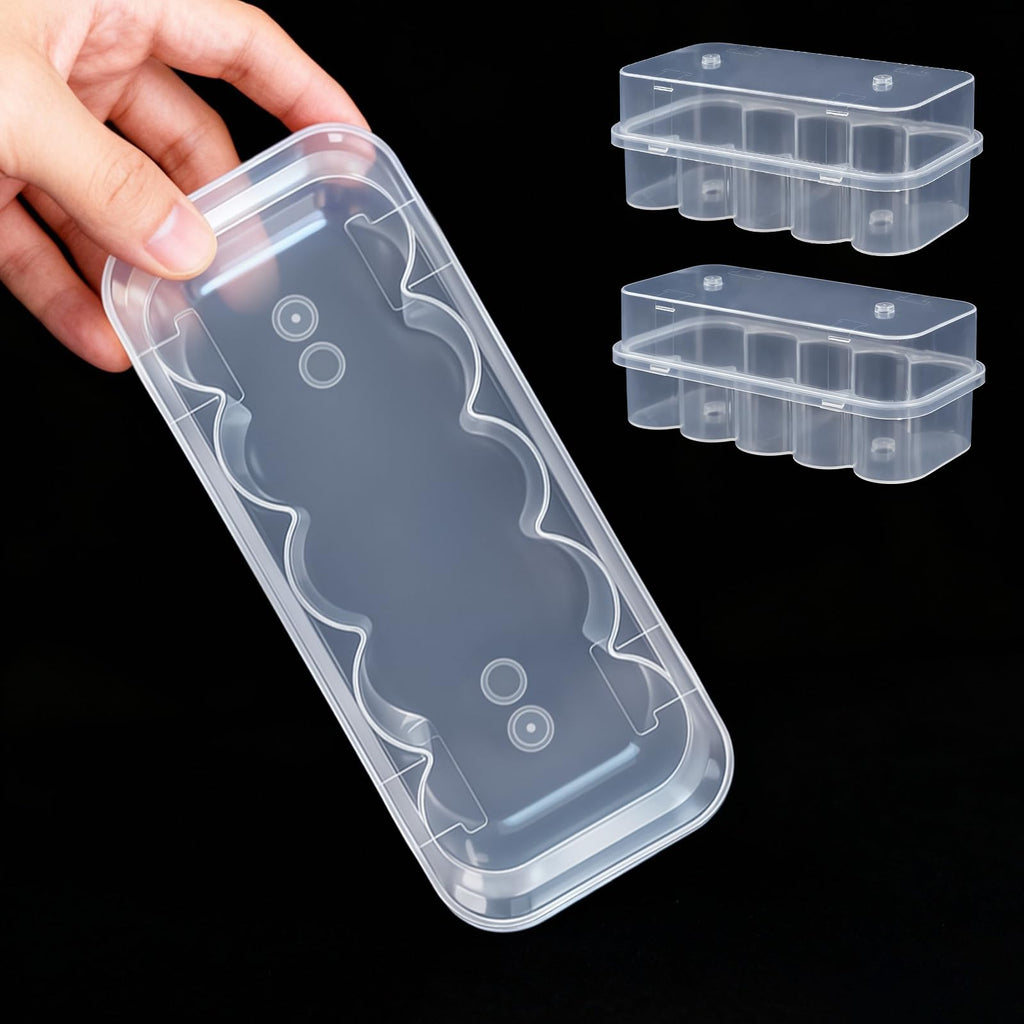 KBVASOTZ Twin-Pack 10mL Vial Organizer for Refrigerator - 2x10 Slots Stackable Plastic Medical Case, Fridge & Freezer Safe Holde