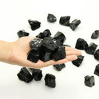 Black Obsidian Stones Crystal Bulk, Raw White Quartz Crystal Stones for Wicca, Reiki, and Energy Healing Crystals, Witchcraft Su