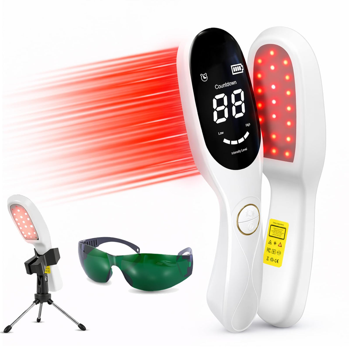 Cold Laser Therapy Device, Handheld Red & Infrared Light Device with 3808nm & 18650nm LEDs, Portable LLLT Light for Humans &