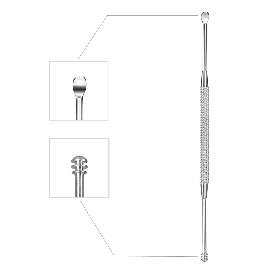 Steel Ear Pick Earwax Remover Spoon Ear Scraper Scratcher Earwax Cleaner with Storage Box, 304 Stainless