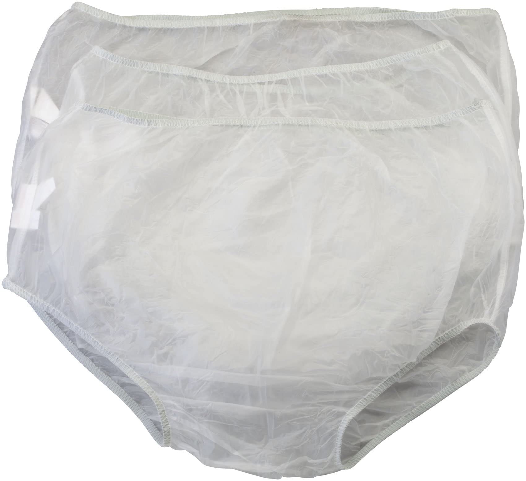 Waterproof Incontinence Underpants, Made of Soft Vinyl, Elastic Edges for Secure Fit, Hand Washable, Set of 3 - Size X-Large