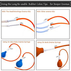 HealthAndYoga Enema Rubber Colon Tube - Closed End (20    x 34 FR) - Long Red Latex Hose for Higher Deeper Gut Cleanse - Compati