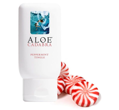 Aloe Cadabra Peppermint Flavored Lube, Natural Personal Lubricant Organic Edible for Her, for Him & Couples, 2.5oz