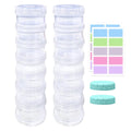 2 Pack 7 Day Pill Organizer Case Stackable Weekly Supplements Vitamins Pills Holder Dispenser Large Translucent Clear with Extra