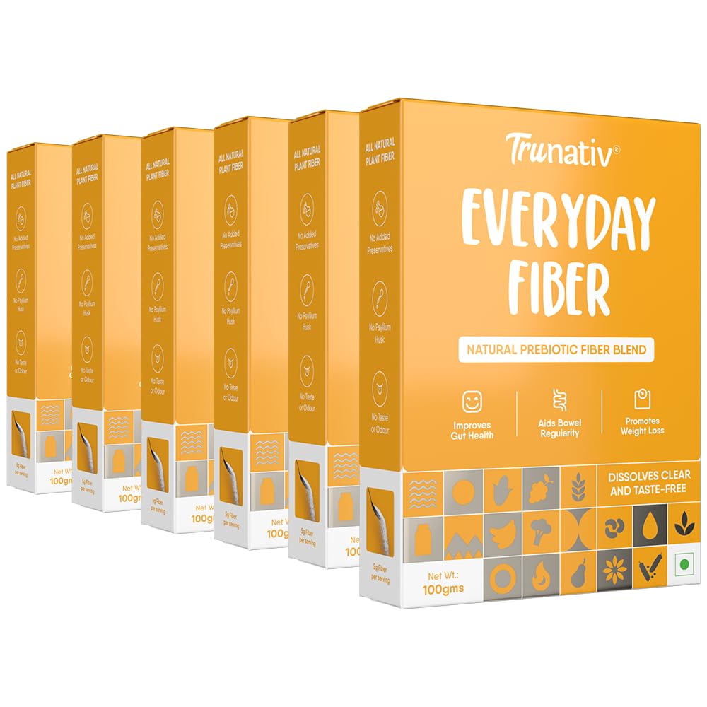 Trunativ Everyday Fiber Supplement Powder | Instant Acidity Relief & Bloating Relief | Prebiotic Fibre Supplement | Psyllium Hus
