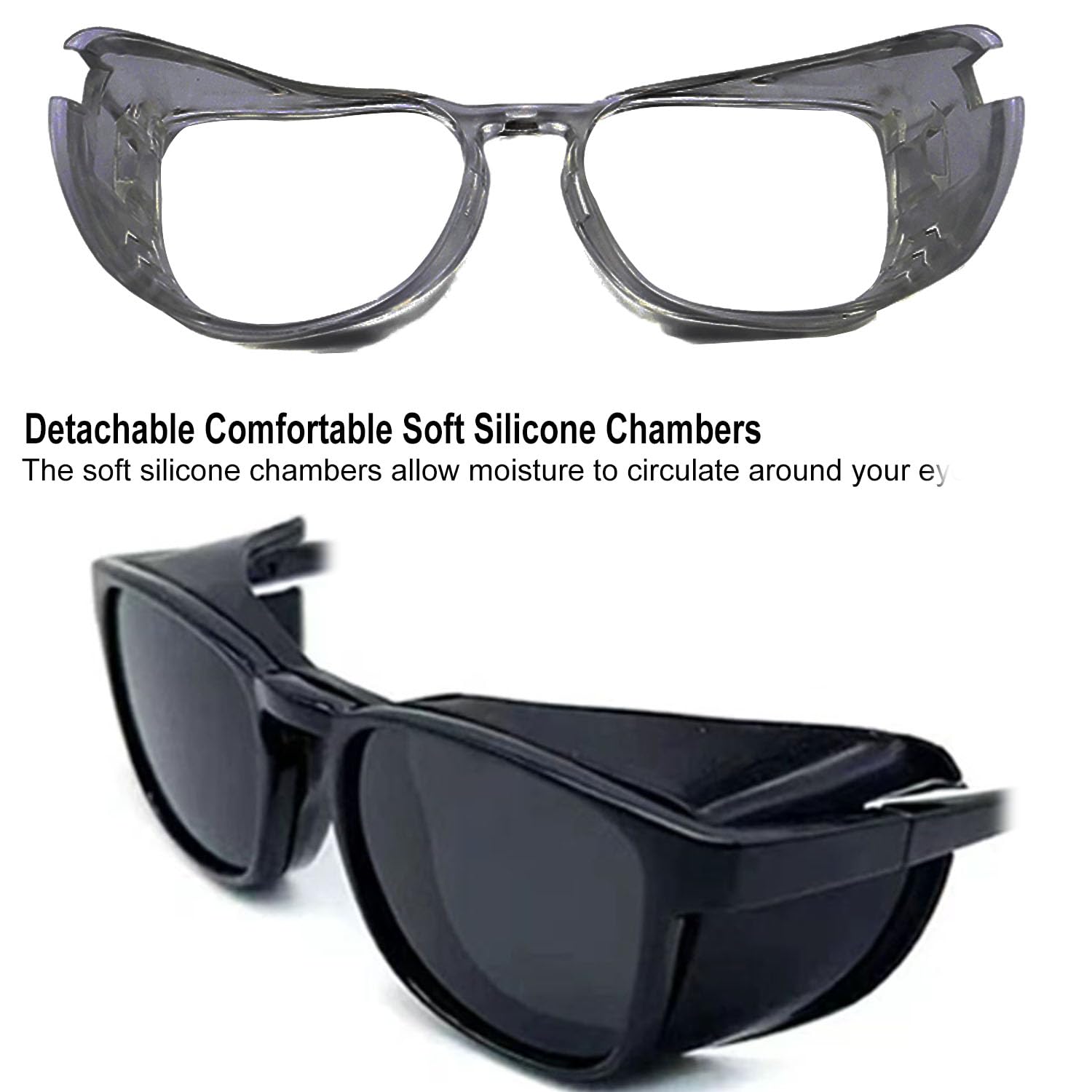 cosycare Hydrating Dry Eyes Glasses with Soft Silicone Moisture Chambers and Moisture Circulation Pad for Dry Eyes Symptoms (Tra