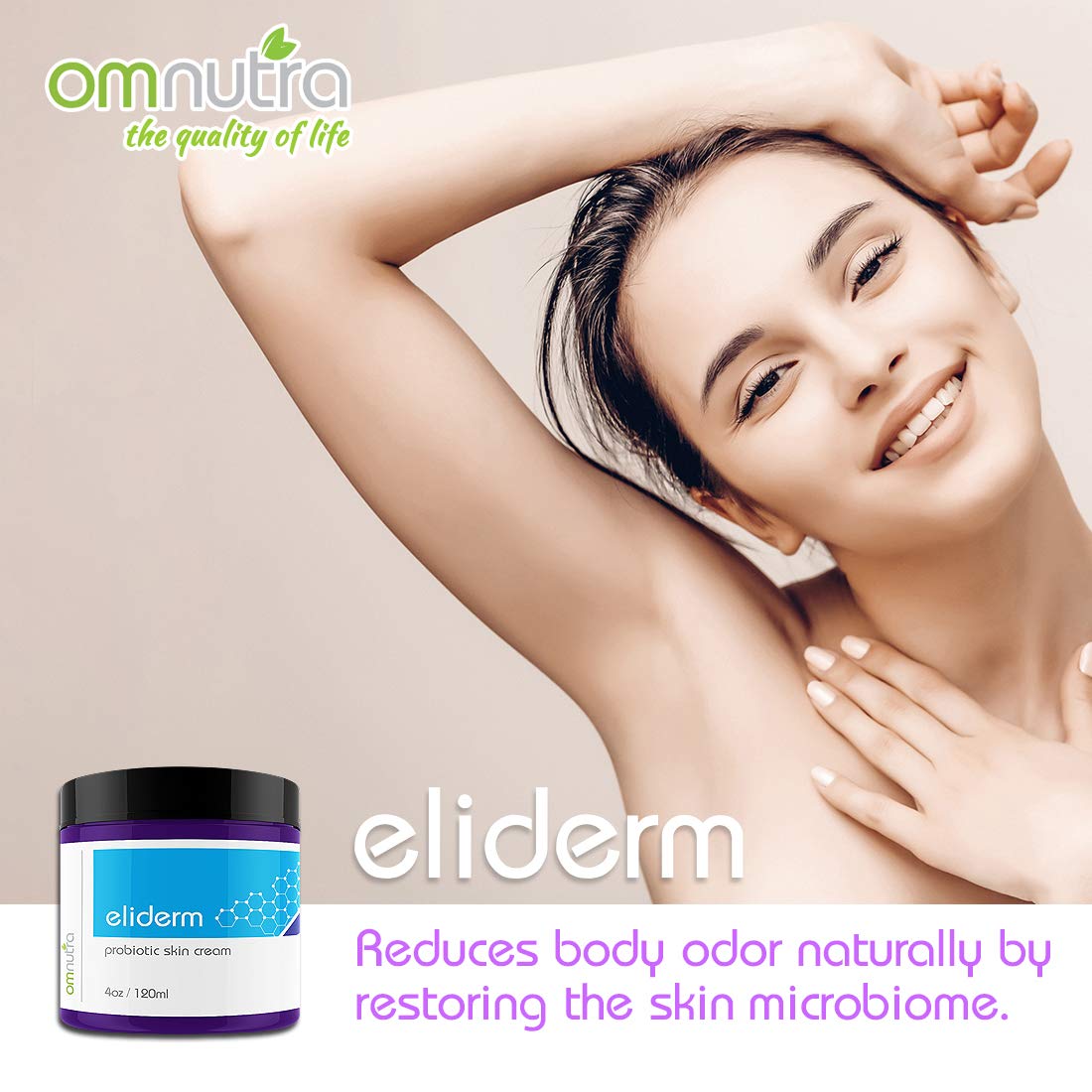 OmNutra Topical Probiotic Skin Cream - 4OZ Jar 13 Strain Moisturizing Probiotic Lotion Eczema Treatment Psoriasis Treatment for