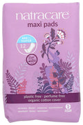 Natracare Maxi Pads Super with Organic Cotton Cover 12 ea (Pack of 8)