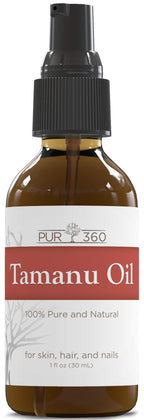 PUR360 Tamanu Oil - Best Treatment for Psoriasis, Eczema, Acne Scar, Rosacea - Relief for Dry, Scaly Skin, Scalp and More - Cold