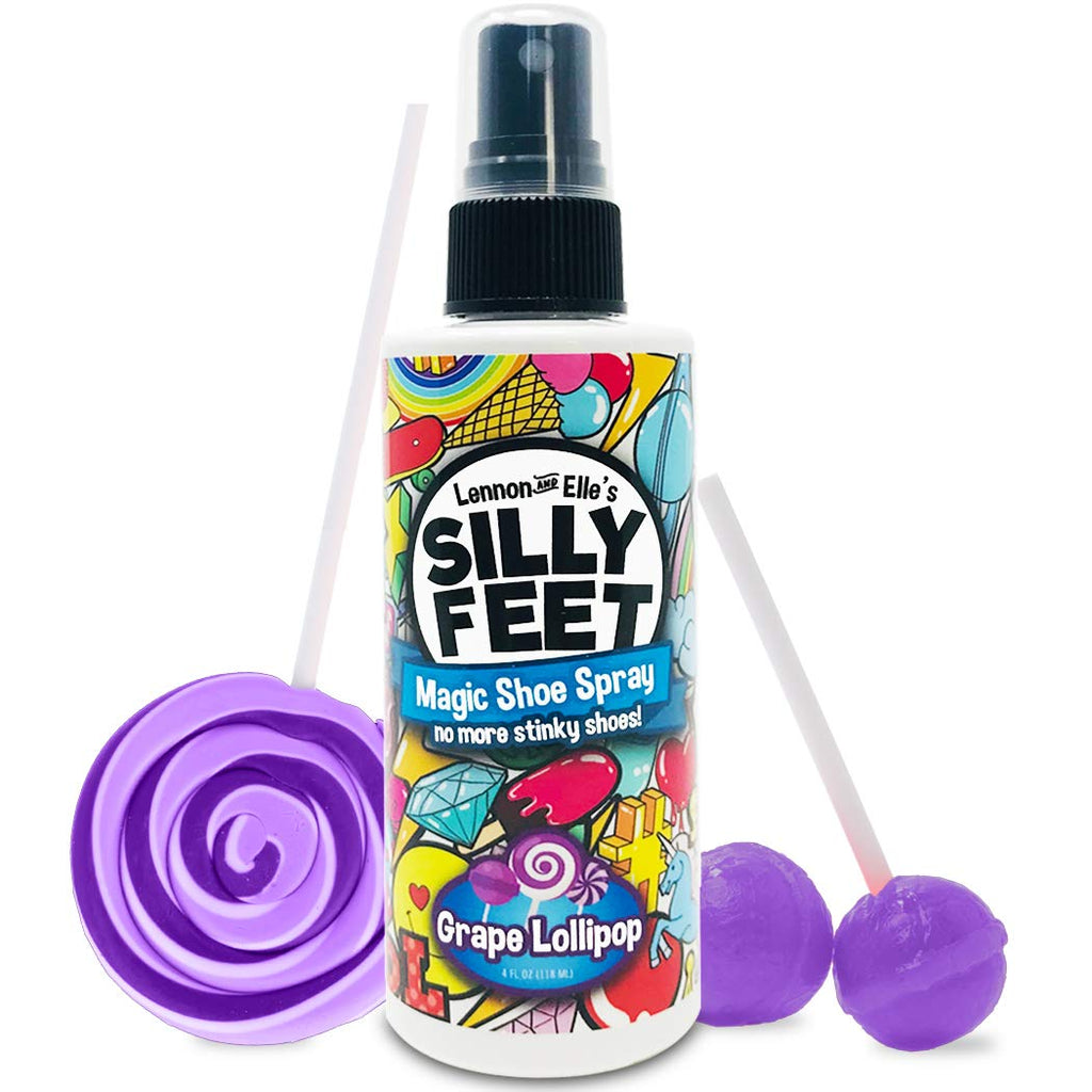 Foot and Shoe Deodorizer Spray, Extra-Strength Odor Eliminator for Smelly Shoes, Kids Feet, and Sweat, Grape Lollipop Scent, Alt