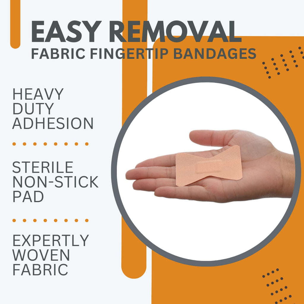 Dealmed Fabric Fingertip Flexible Adhesive Bandages - 100 Count (12 Pack) Bandages with Non-Stick Pad, Latex Free, Wound Care fo