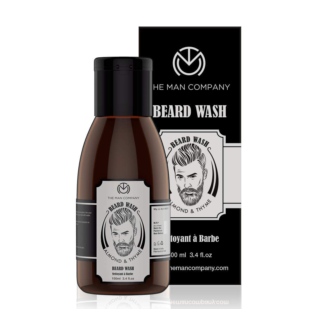 The Man Company Beard Wash For Men 100Ml | Active Cleansing With Almond & Thyme Essential Oils | Natural Ingredients | Softens 
